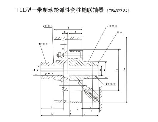 TLL型帶制動(dòng)輪彈性套柱銷聯(lián)軸器