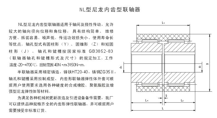 NL型尼龍內(nèi)齒型聯(lián)軸器